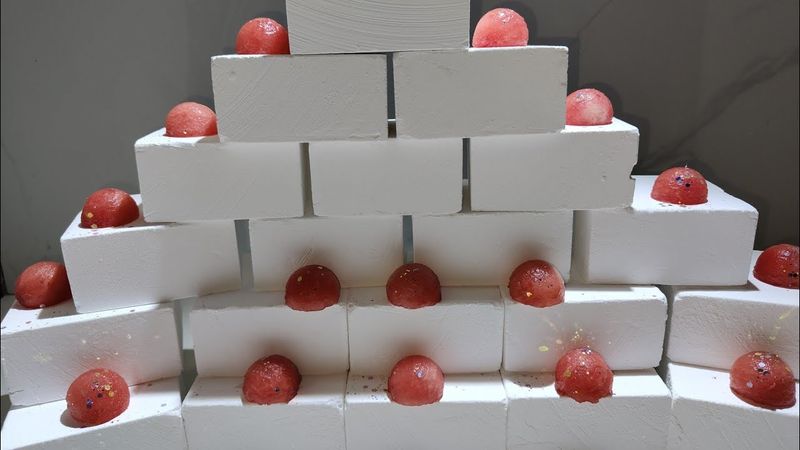 Gym chalk paired with watermelon juice丨Sweet watermelon flavor丨大场面粉笔积木