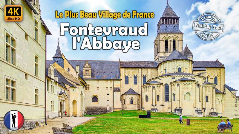 🇫🇷 Fontevraud-l’Abbaye - Visite Virtuelle du Plus Beau Village de France - Val de Loire - 4k60fps