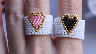 Як зробити кільце з бісеру з сердечком за 30 хвилин