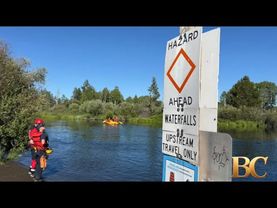 6 swept over Oregon waterfall; 1 dead and 2 missing