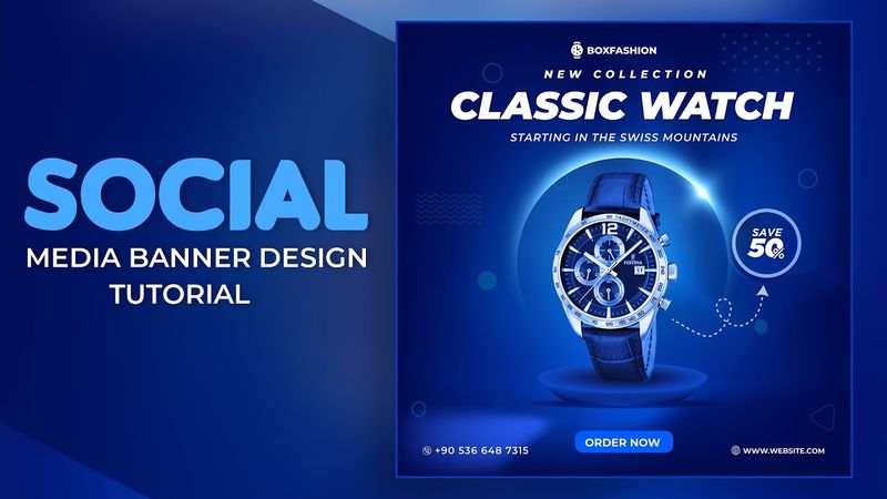 Social media banner design I Photoshop Tutorial