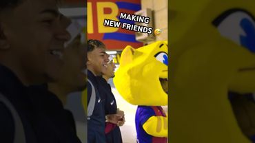 LAMINE, RAPHINHA and CAT new friends 🫂