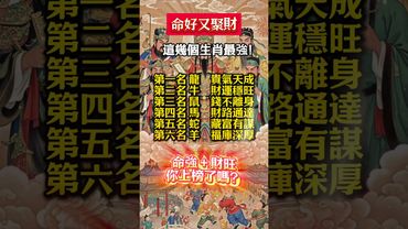 命好又聚財的6大生肖！命旺財更旺！#生肖 #十二生肖 #運勢  #玄學 #風水 #命理