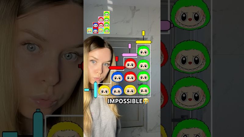 Labubu Coloring IQ🐰🩵IMPOSSIBLE😭#shorts