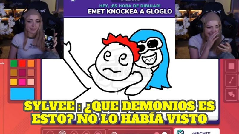 SYLVEE REACCIONA A EMET NOQUEANDO A GLOGLO Y SE KGA DE RISA MIENTRAS LO DIBUJA