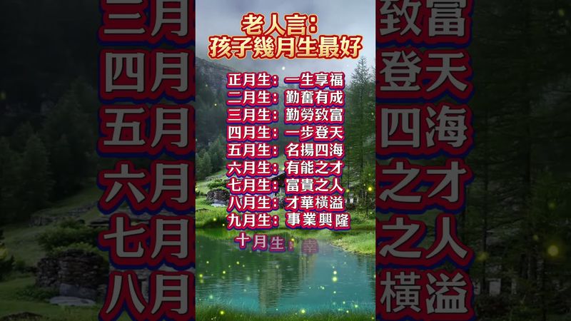 老人言：孩子幾月生最好！ #運勢 #人生感悟 #正能量 #易经