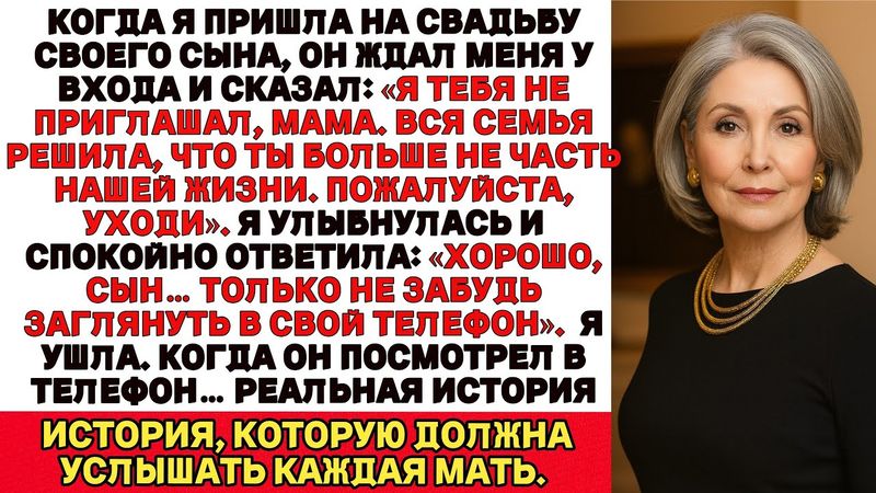 Мой сын отверг меня на своей свадьбе но то что он увидел в телефоне оказалось разрушительной правдой
