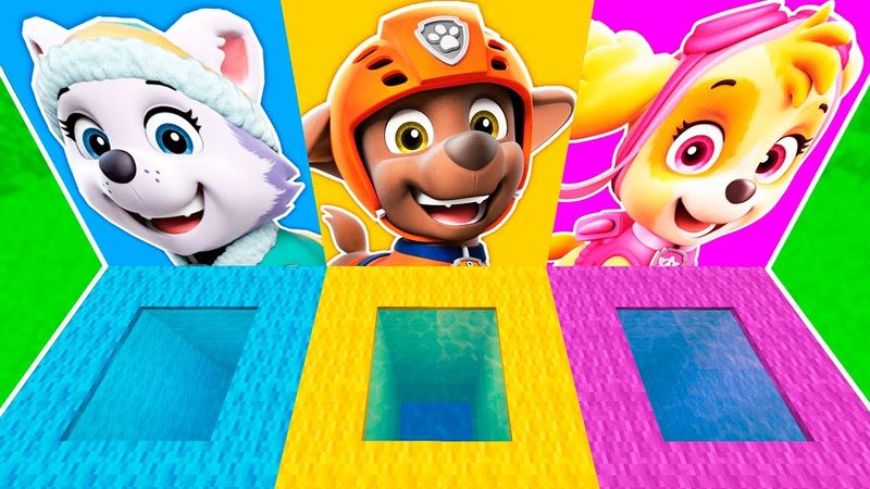 ВЫБЕРИ ПРАВИЛЬНУЮ ЯМУ ПОРТАЛ ЩЕНЯЧИЙ ПАТРУЛЬ в МАЙНКРАФТ ЗОМБАК ЩЕНКИ