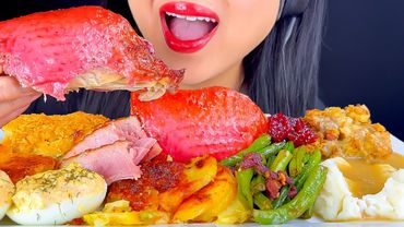 THANKSGIVING FEAST 2025 RED TURKEY | ASMR | EATING SOUNDS | MUKBANG