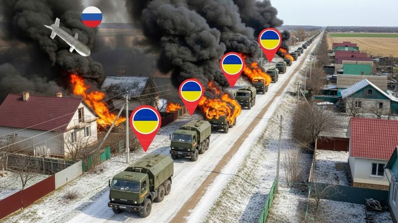 Российские беспилотники нанесли удар по украинскому военному конвою снабжения