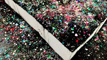 Soft Fresh Chalk with Charcoal and Glitter overload ✨🖤🐈‍⬛| #satisfying #asmr #gymchalk