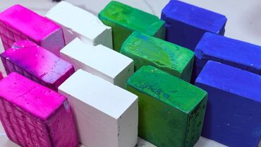 Dyed and Fresh Gym Chalk Blocks | Gym Chalk ASMR | Oddly Satisfying