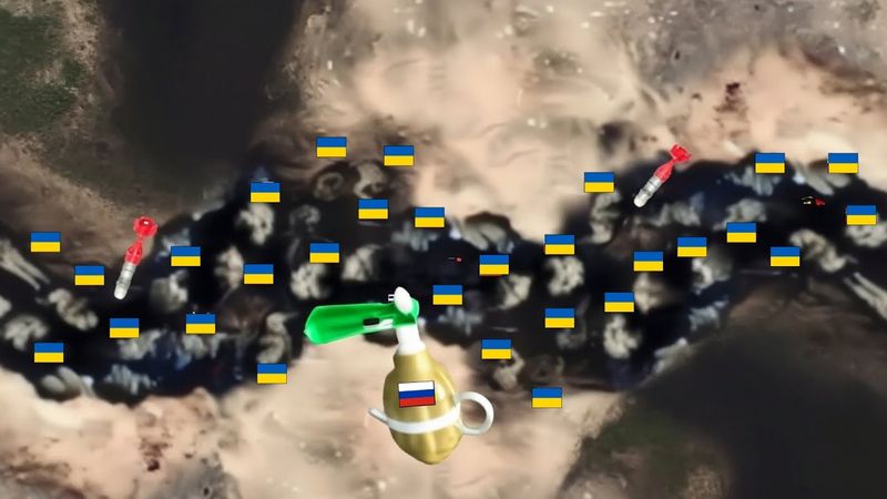 Российские беспилотники сбрасывают гранаты на украинские окопы в Бахмуте