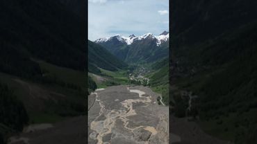 Aerial images show Swiss village buried after glacier collapse | AFP #shorts