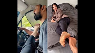 SHE WASHES HER FEET IN THE WASHBASIN""HELLO! GIVE MR YOUR FOOT! "TRAVELING WITH A BAREFOOT LADY"