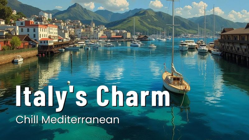 Experience Italy's Charm: Serene Mediterranean Sunset with Soothing Jazz Music