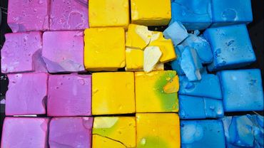 Damp Dyed Blocks | Oddly Satisfying