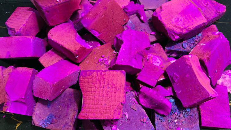 Fresh Purple Dyed Gym Chalk ASMR crush | Oddly Satisfying ASMR