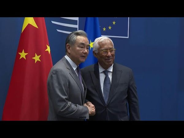 China's Foreign Minister Wang Yi meets with EU Council President Antonio Costa | AFP