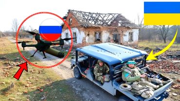 Российский FPV-дрон внезапно появился рядом с украинской военной техникой