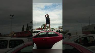 Girl vs cars in scratyard👗👠🪓⚒️⛏️