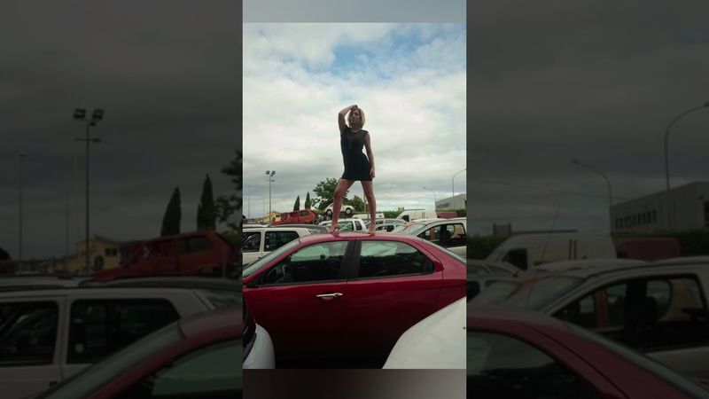 Girl vs cars in scratyard👗👠🪓⚒️⛏️