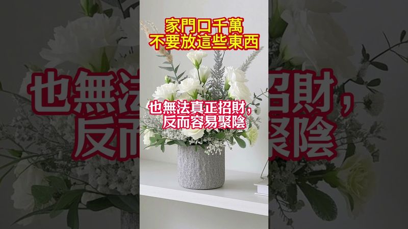 玄學風水提醒：家門口千萬別放這些東西，一放就破財招爛運！#生肖  #運勢  #玄學 #風水
