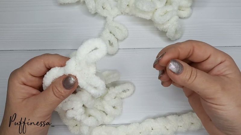 Юбка для ёлки из пряжи Alize Puffy