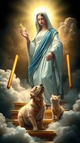 A Divine Moment with Mother Mary, a Dog, and a Cat ✨🐾❤️  #MotherMary ...