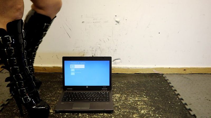 HP ProBook Laptop Crush in my favourite Black Knee High Boots (Teaser)