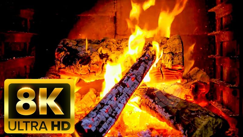 8K Fireplace 🔥 🔥 🔥 Relaxing fireplace and crackling fireplace easy to sleep, cozy fire