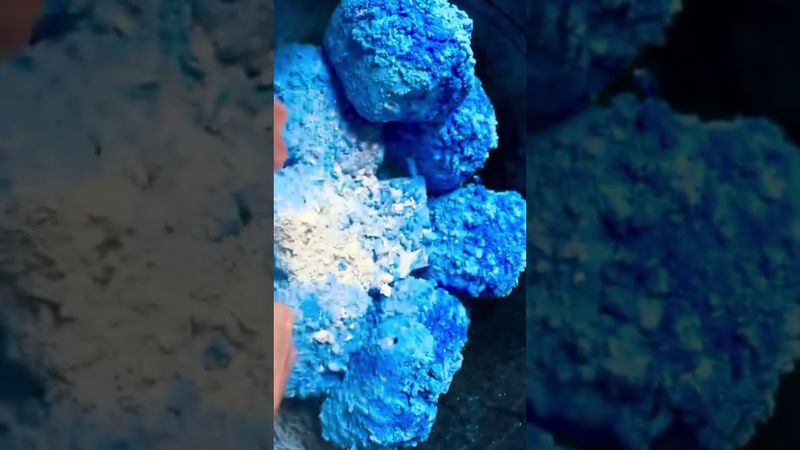 Baby Oil on Blue Pasted Chalk