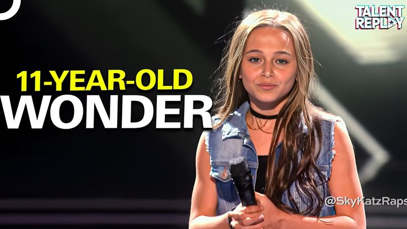11-Year-Old Skylar Katz Wows Judges with Original Rap! | America's Got Talent