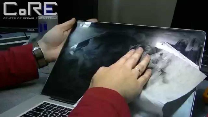 Как удалить царапины с экрана Macbook PRO A1398 | Retina display scratch fix