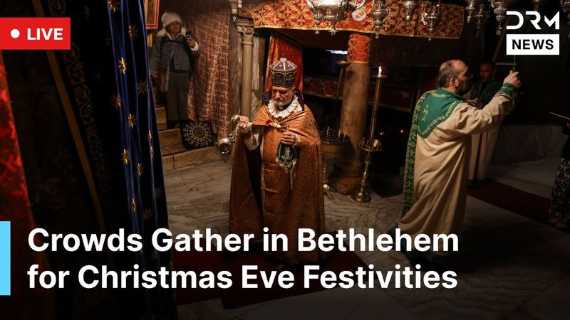 LIVE: Bethlehem Lights Up for Christmas Eve Celebration at Nativity Church Square