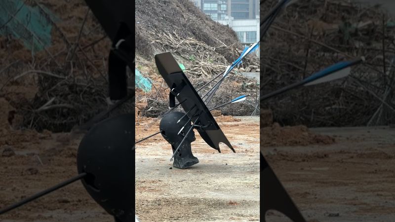 What arrow can penetrate a metal arm shield? #knife #outdoors #funny #diy #bowhunting #edc #shield