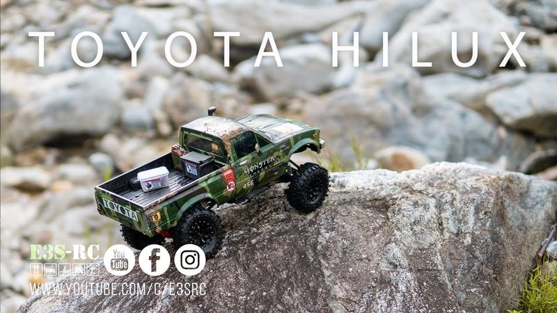 E3S-RC TOYOTA Hilux 4x4 | SCX10 II Raw Builders Kit | Rock Crawler & Trial Trucks