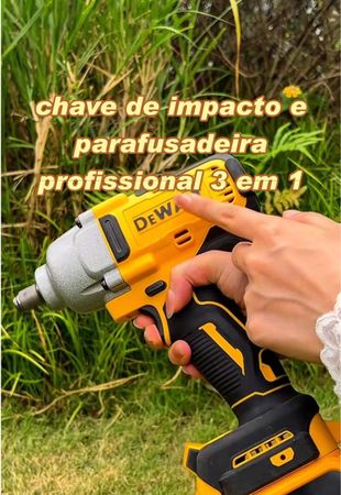 🔧⚡ Potência bruta na mão! Este chave de impacto faz qualquer parafuso...
