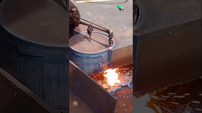 Thick Iron Cutting #cuttingskills #weldergirl #welder #weldingtricks #shorts