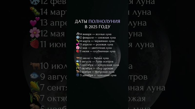 Даты полнолуния в 2025 году  #нумерология #психология  #таро  #матрицасудьбы #астрология