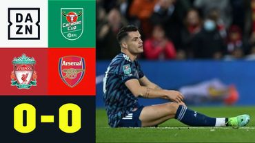 Wieder Rot! Xhaka fliegt bei Nullnummer in Anfield: Liverpool - Arsenal 0:0 | Carabao Cup | DAZN