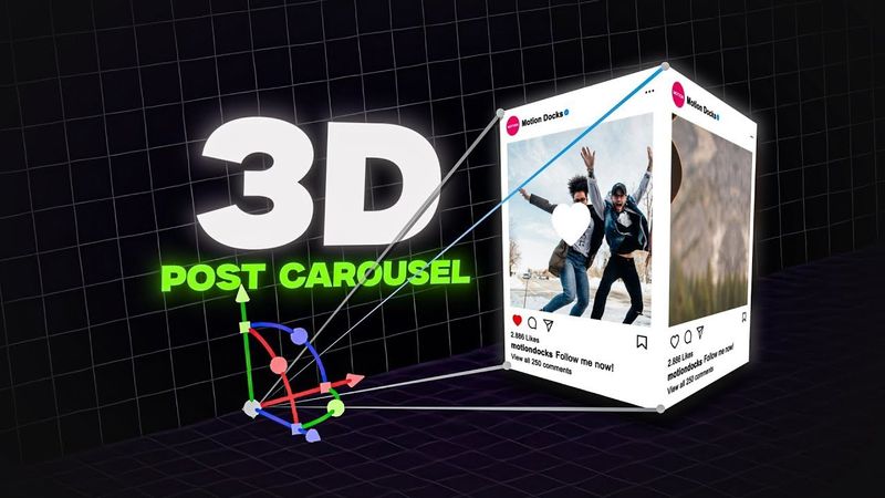 Create Viral 3D Instagram Carousels in After effect  inspired by @vanemotion