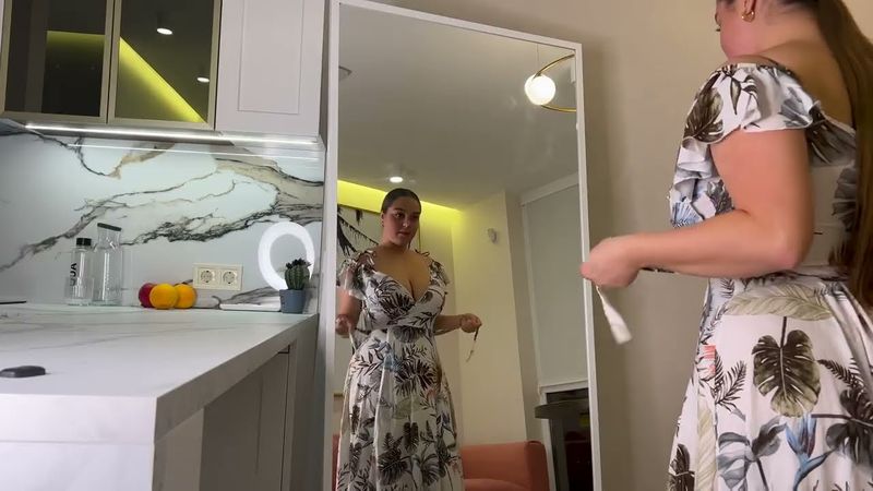 BIG BOOBS NO BRA Hot High Slit Dress Try on haul