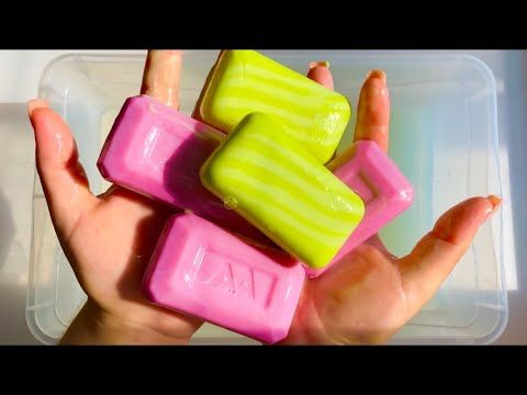 soap Asmr 💚Green and Purple 🩷Washing soap