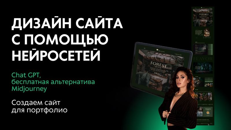 Дизайн сайта с помощью нейросетей Chat GPT, бесплатная альтернатива midjourney