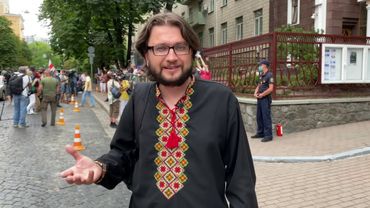 Київ. Акція підтримки народу Білорусі біля Посольства