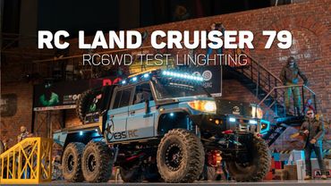 1/10 Scale RC LAND CRUISER 79 Series 6x6 | TEST LINGHTING & RUN #rclandcruiser #lc79Series6x6