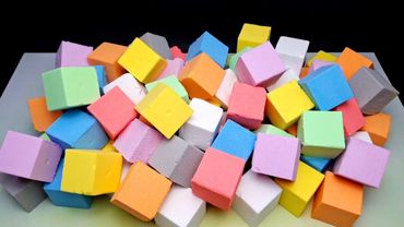 ASMR crushing colorful baking soda