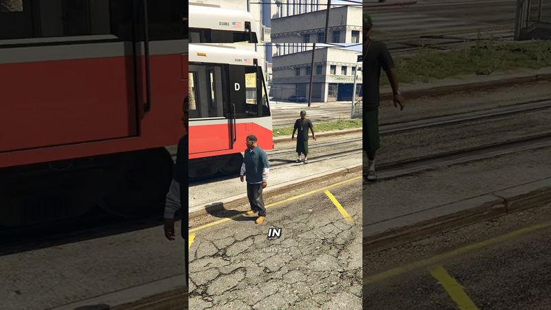 Leaving HOMIES in front of an incoming TRAIN? #gta