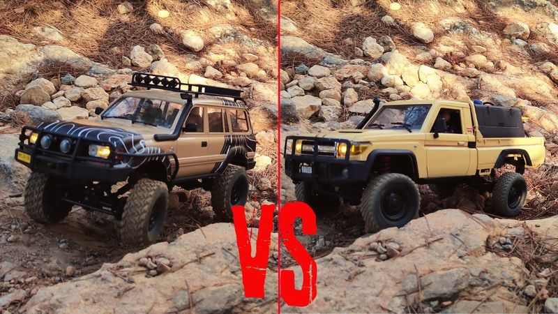 RC CRAWLER TOYOTA LC79 MN82 VS TOYOTA LC80 C54 OFF-ROAD 4X4 COMPARATIVA CRAWLER RC